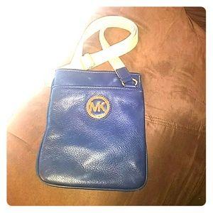 Michael Kors Navy Blue Leather Cross Body Bag